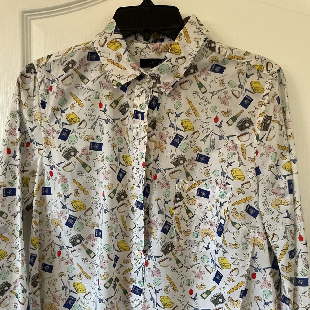 J. Crew Multicolor Patterned Blouse